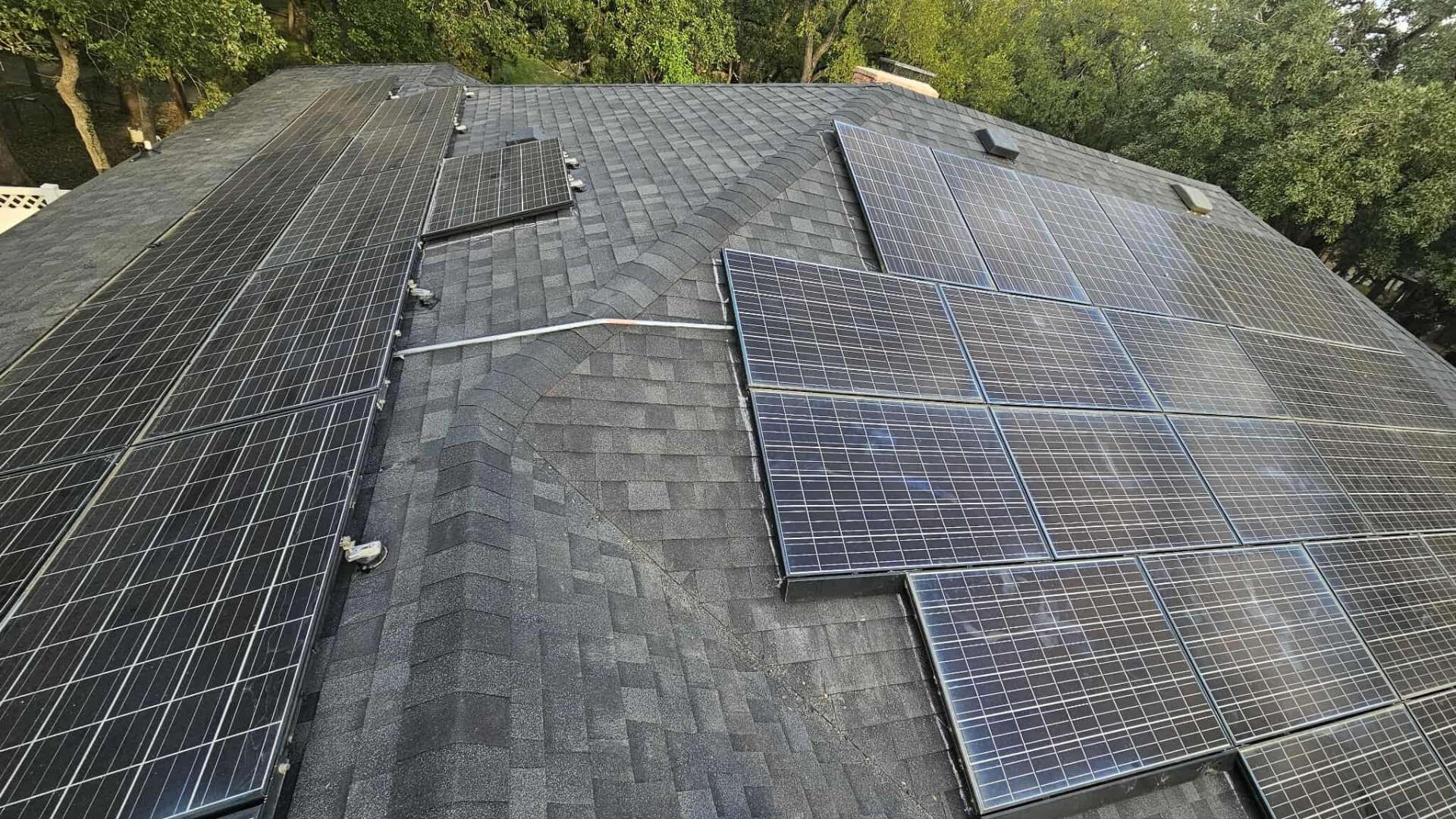 Panels reset and reconnected after reroof